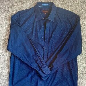 Johnston & Murphy Dark Blue Patterned Shirt